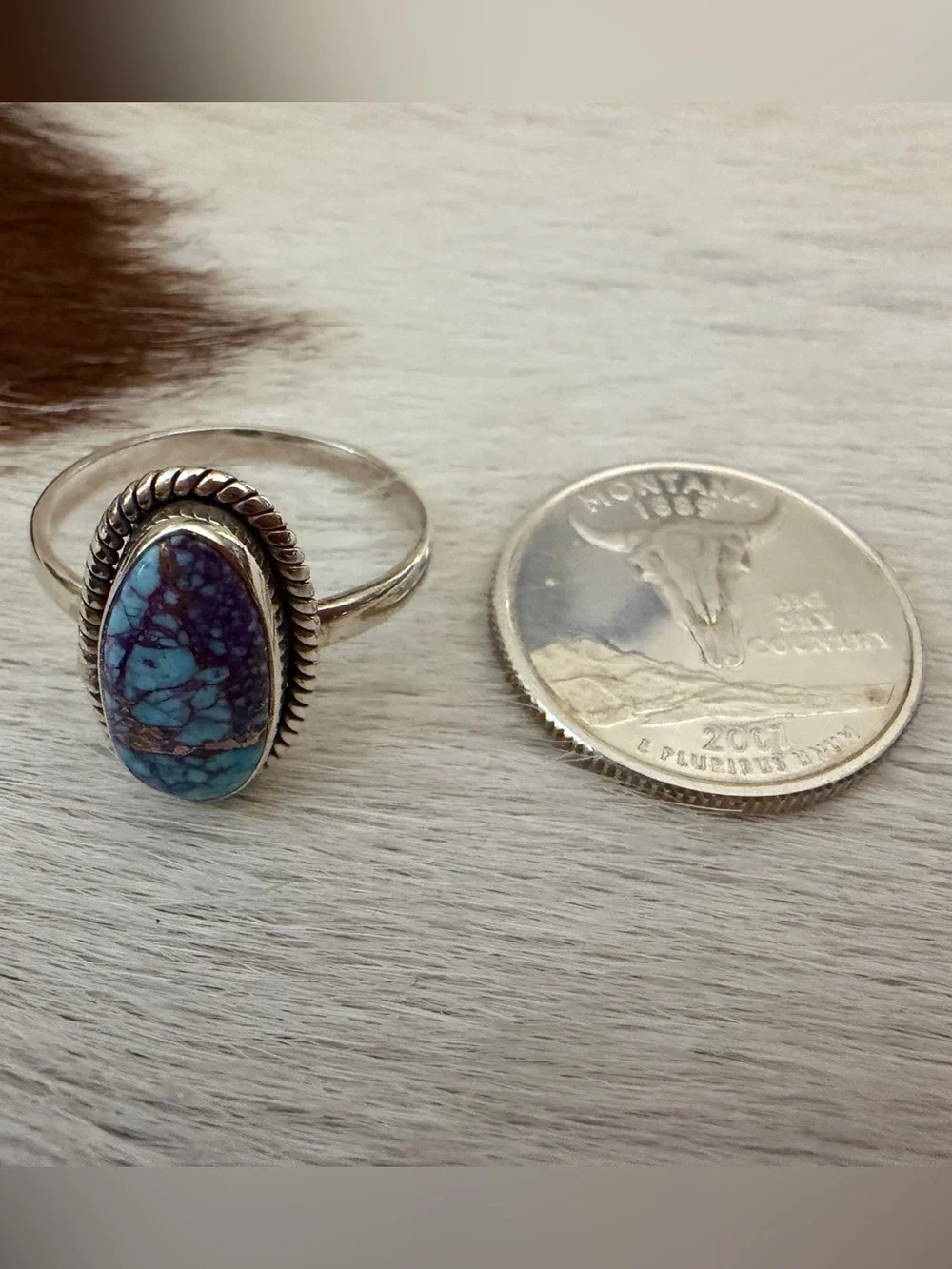 ❤️ Purple Mojave Dahlia Kingman Turquoise Sterling Silver Unisex Sz 9.75 Ring